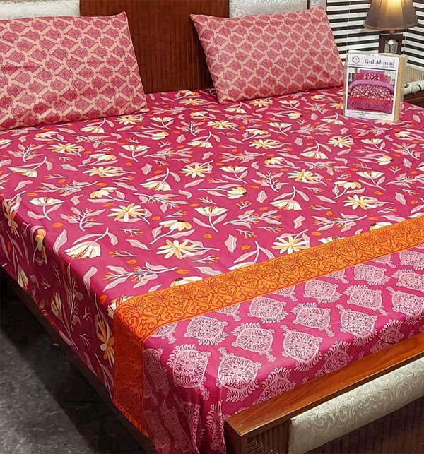 King Size Printed Cotton Salonica Bed Sheet (BCP-147)	 Gallery Image 1