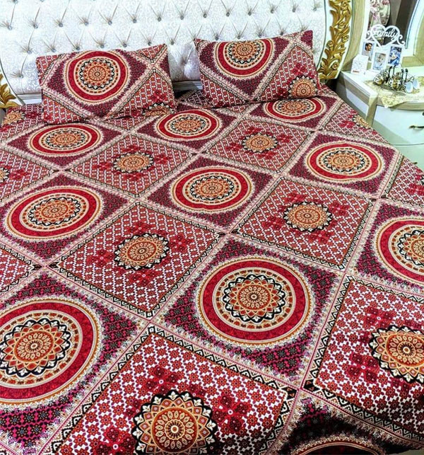 Crystal Cotton King Size Bed Sheet (BCP-154)	 Gallery Image 1