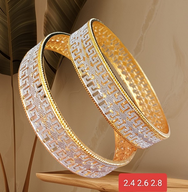 Zircon Two Toned Bangles Set (ZV:27538)