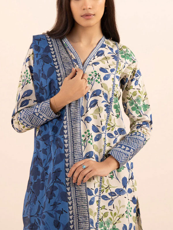 Digital Printed Lawn Dress With Printed Lawn Dupatta & Plain Trouser (Unstitched) (DRL-2030)	