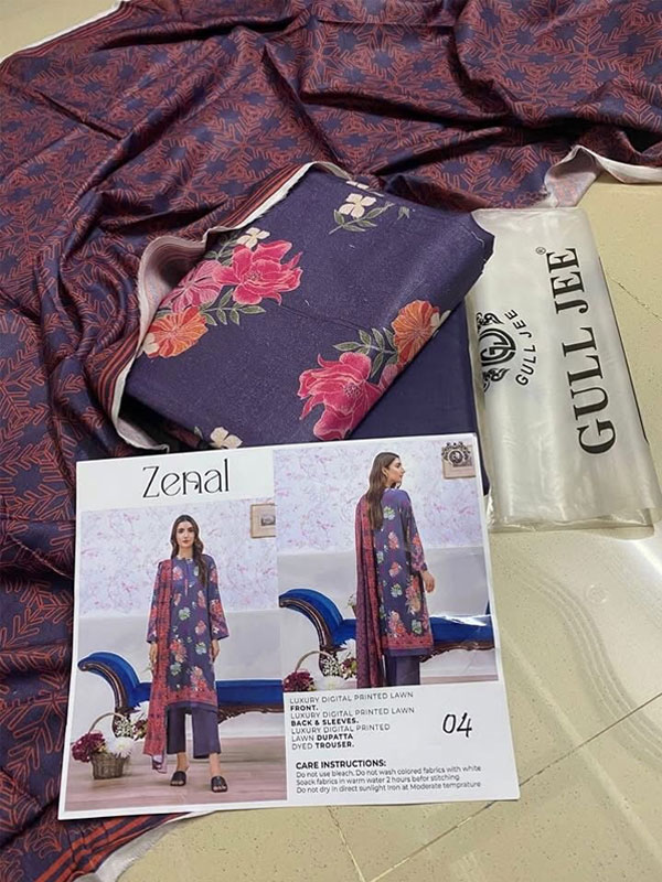 Digital Printed Lawn Dress With Printed Lawn Dupatta & Plain Trouser (Unstitched) (DRL-2050)	