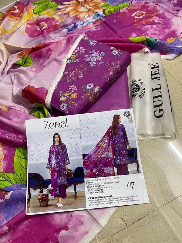 Digital Printed Lawn Dress With Printed Lawn Dupatta & Plain Trouser (Unstitched) (DRL-2053)	