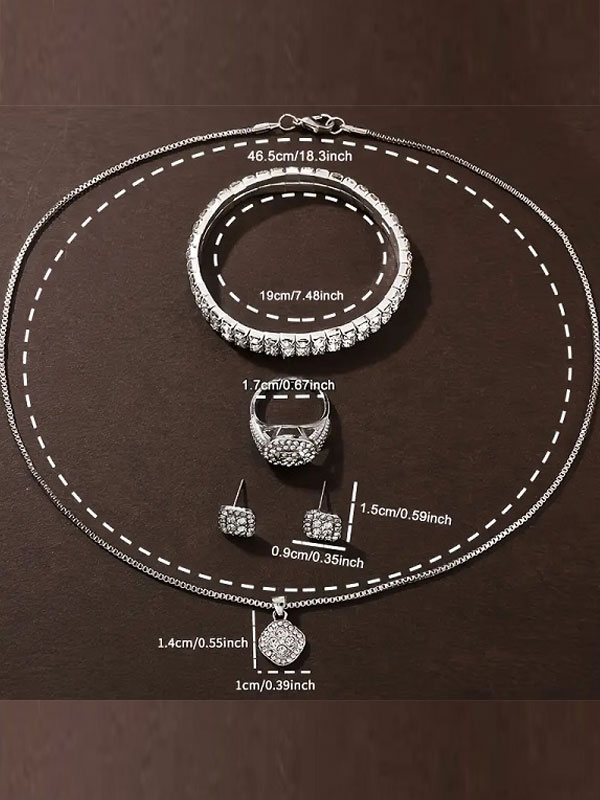 Zircon Watch Combo with Bracelet, Chain Locket, Ring and Tops (ZV:30800)