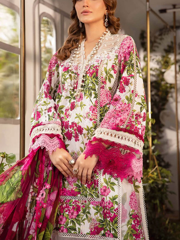 EID COLLECTION Digital Printed Lawn Suite Digital Printed Dupatta Printed Trouser  (Unstitched) (DRL-2159)