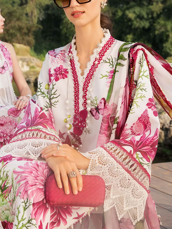 All-Over Print Embroidered EID Lawn Suit 2025 with Chiffon Dupatta (Unstitched) (DRL-2180)