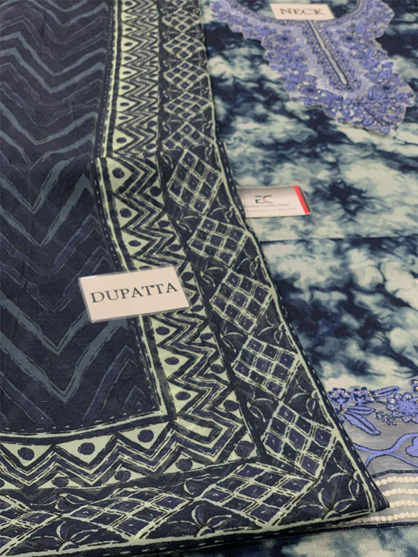 Latest Digital Printed Embroidered Lawn Dress With Printed Silk Dupatta (Unstitched) (DRL-2211)