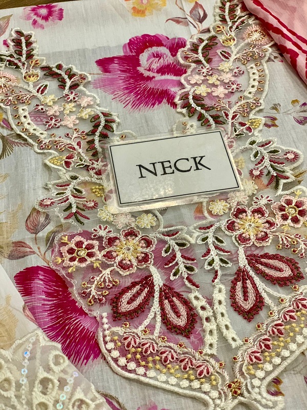 Digital Printed Lawn With Heavy Embroidered Spengle Work (Unstitched) (DRL-2214)
