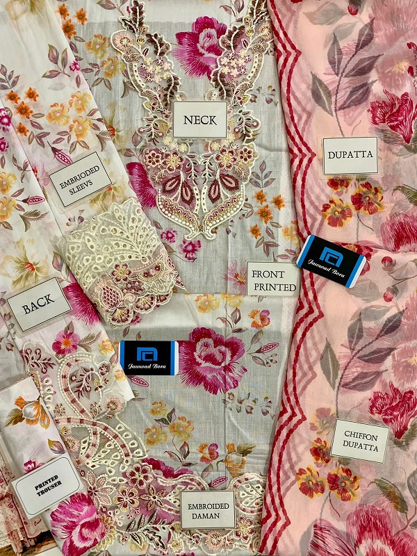 Digital Printed Lawn With Heavy Embroidered Spengle Work (Unstitched) (DRL-2214)