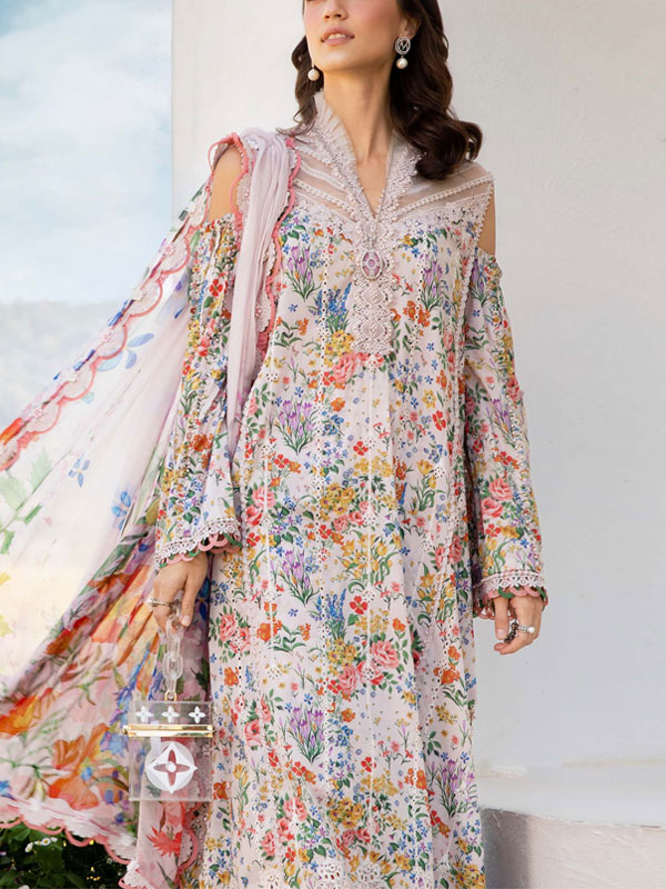 Digital Printed Lawn Dress Printed lawn Dupatta Printed lawn Trouser (Unstitched) (DRL-2216)