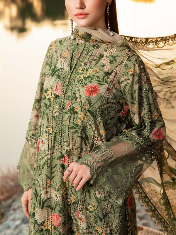 Digital Printed Lawn Dress Printed lawn Dupatta Printed lawn Trouser (Unstitched) (DRL-2218)	