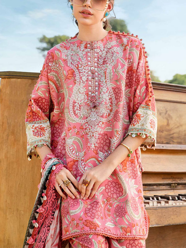 Digital Printed Lawn Dress Printed lawn Dupatta Printed lawn Trouser (Unstitched) (DRL-2222)	