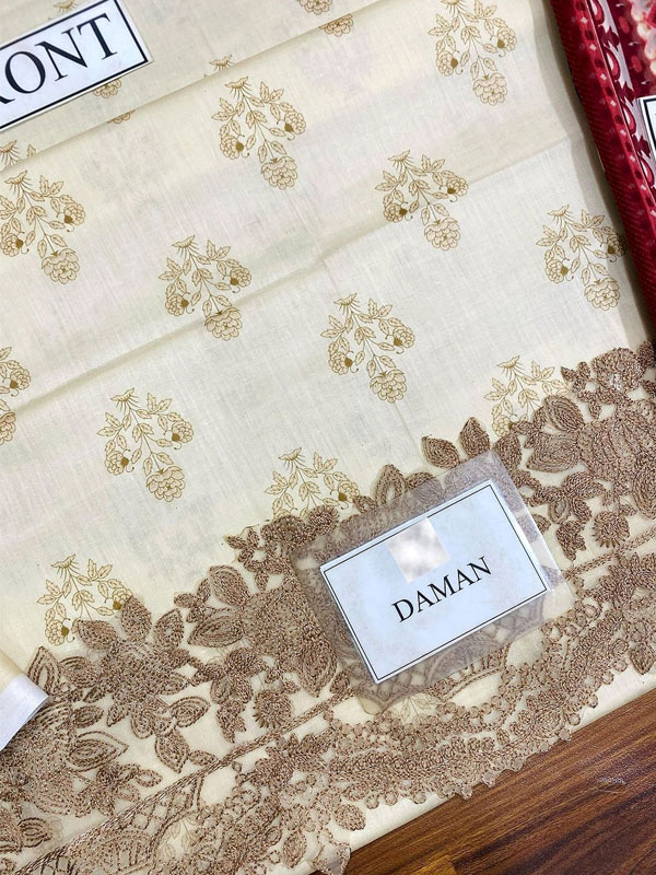 Latest All-Over Print Embroidered Lawn Dress 2025 with Chiffon Dupatta (Unstitched) (DRL-2224)