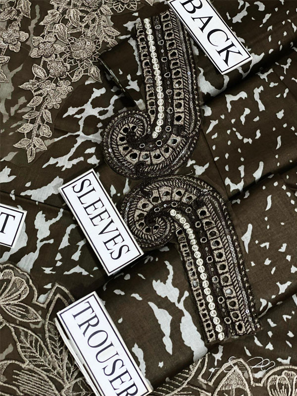Latest Printed Lawn Dress With Chiffon Embroidered Dupatta (Unstitched) (DRL-2225)