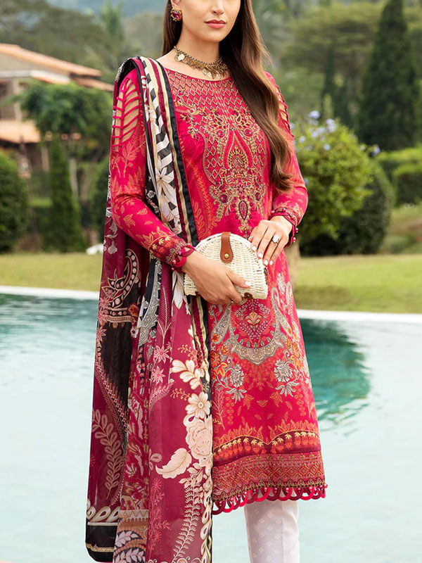 Digital Printed Lawn 3 PCs Dress With Printed Lawn Dupatta (Unstitched) (DRL-2239)	