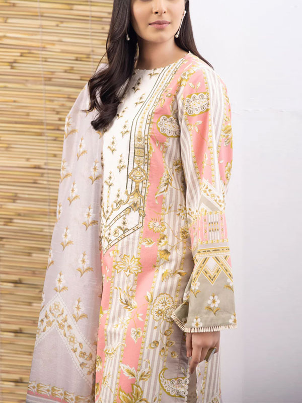 Digital Printed Lawn 3 PCs Dress With Printed Lawn Dupatta (Unstitched) (DRL-2240)	