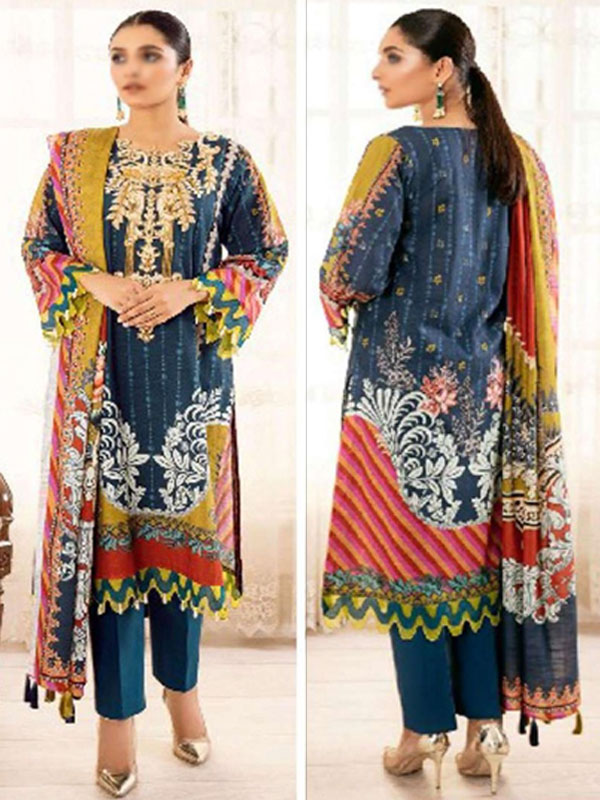 Digital Printed Lawn 3 PCs Dress With Printed Lawn Dupatta (Unstitched) (DRL-2241)	