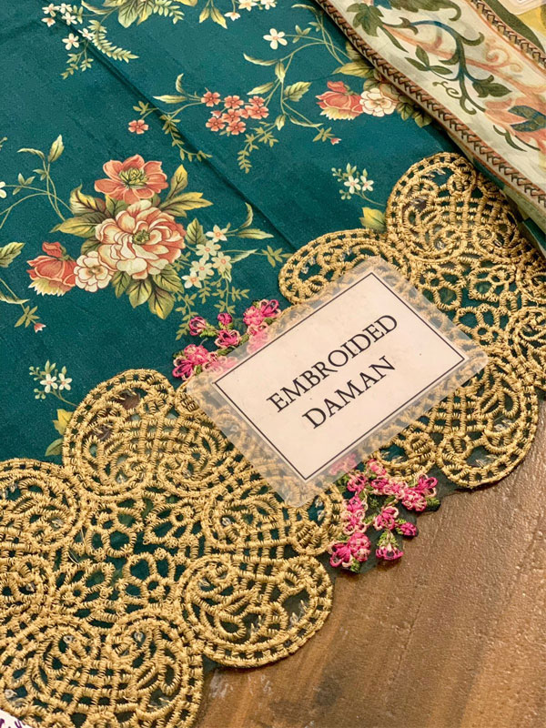 Latest Digital Printed Lawn Embroidered Dress With Printed Chiffon Dupatta (Unstitched) (DRL-2242)