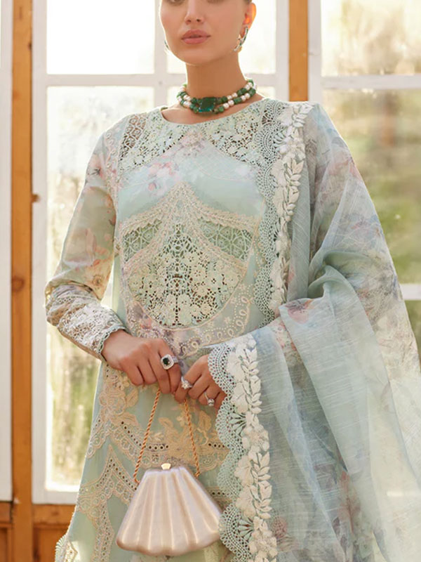 Digital Printed Lawn Embroidered Dress With Printed Chiffon Dupatta (Unstitched) (DRL-2243)