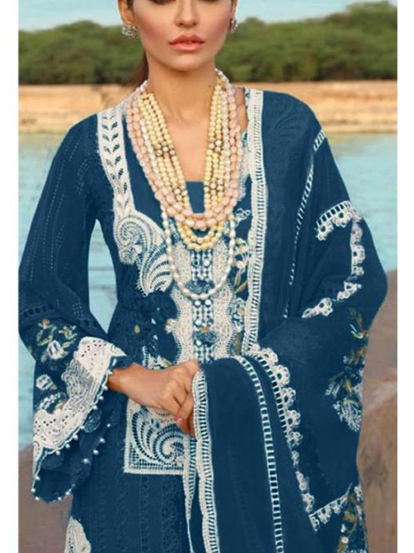 Heavy Lawn Embroidered Dress With Organza Embroidered Dupatta (Unstitched) (DRL-2244)