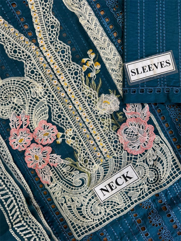 Heavy Lawn Embroidered Dress With Organza Embroidered Dupatta (Unstitched) (DRL-2244)