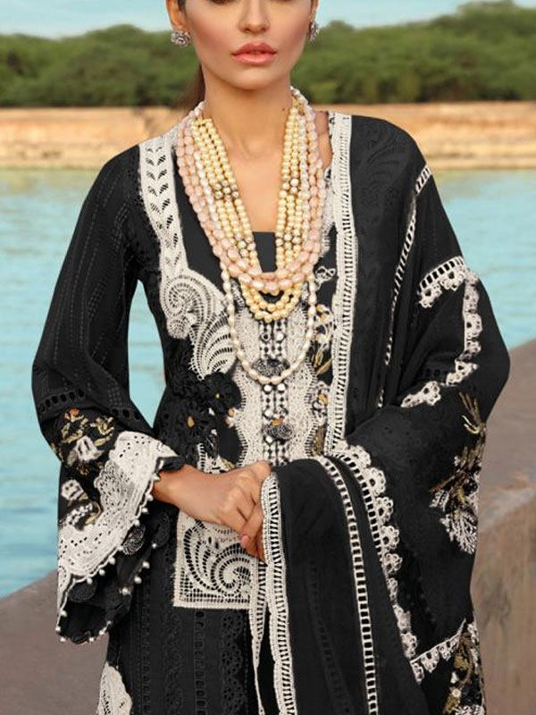 Lawn Chckenkari Heavy Embroidered Dress With Chiffon Heavy Embroidered Dupatta (Unstitched) (DRL-2245)	