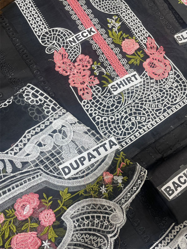 Lawn Chckenkari Heavy Embroidered Dress With Chiffon Heavy Embroidered Dupatta (Unstitched) (DRL-2245)	