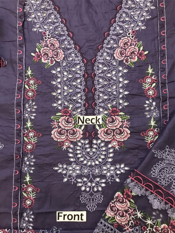 Heavy Embroidered Lawn Dress With Soft Silk Printed Dupatta (Unstitched) (DRL-2251)
