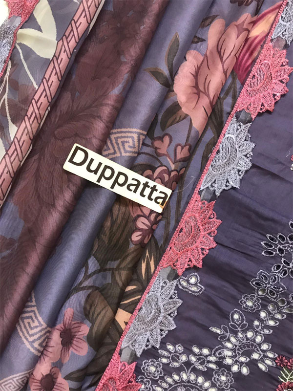 Heavy Embroidered Lawn Dress With Soft Silk Printed Dupatta (Unstitched) (DRL-2251)