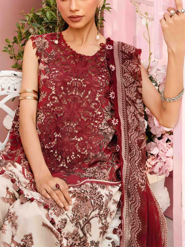 Embroidry Digital Printed Lawn Dress With Digital Printed Chiffon Dupatta (Unstitched) (DRL-2256)	
