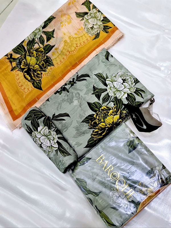 Digital Doria Printed Lawn Dress With Digital Swiss Zari Dupatta 3 Pec Suit (Unstitched) (DRL-2286)