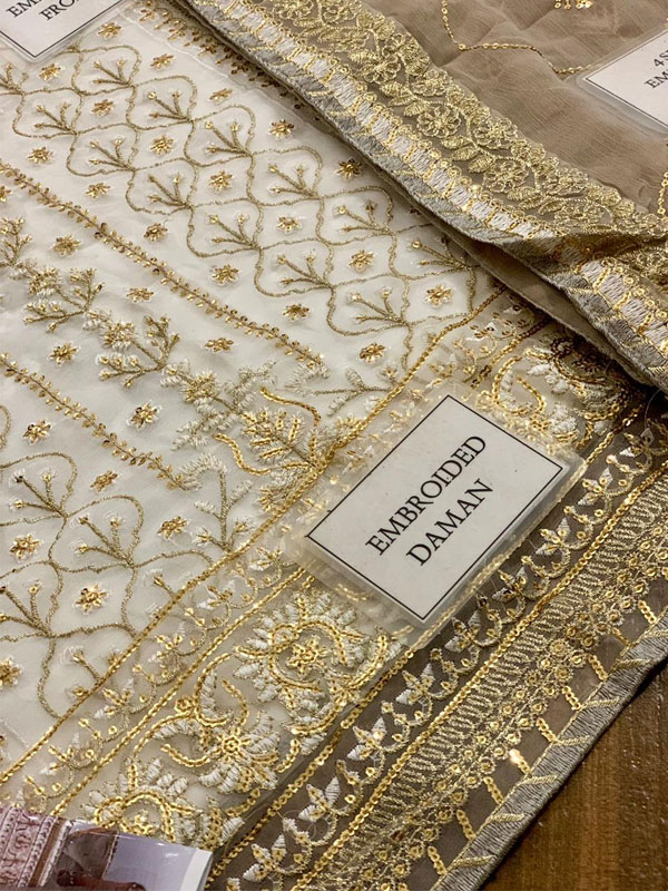 Heavy Embroidered Chiffon Dress With Chiffon Spengle Embroidered Dupatta (Unstitched) (CHI-1004)