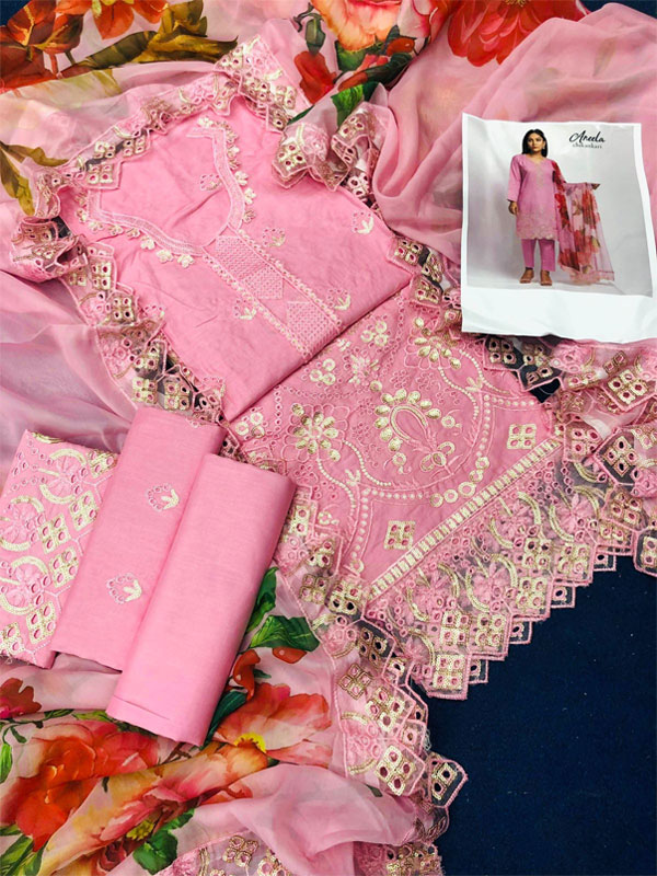 Cotton Boring Chicken Karri Embroidered Dress With Silk Embroidered Dupatta (Unstitched) (DRL-2327)	