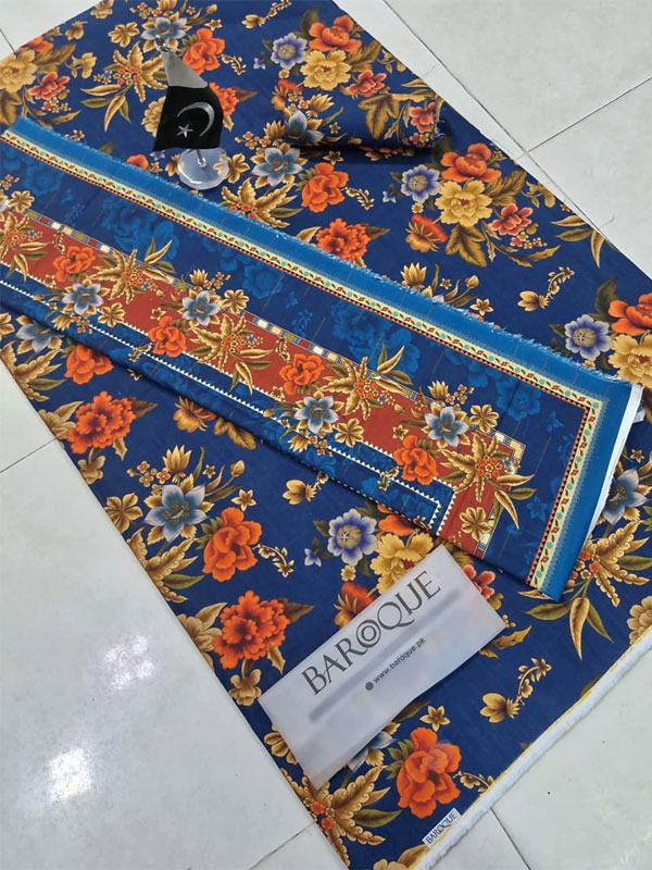 3 PCs Printed Khaddar Dress With Digital Printed Khaddar Dupatta (Unstitched) (KD-260)