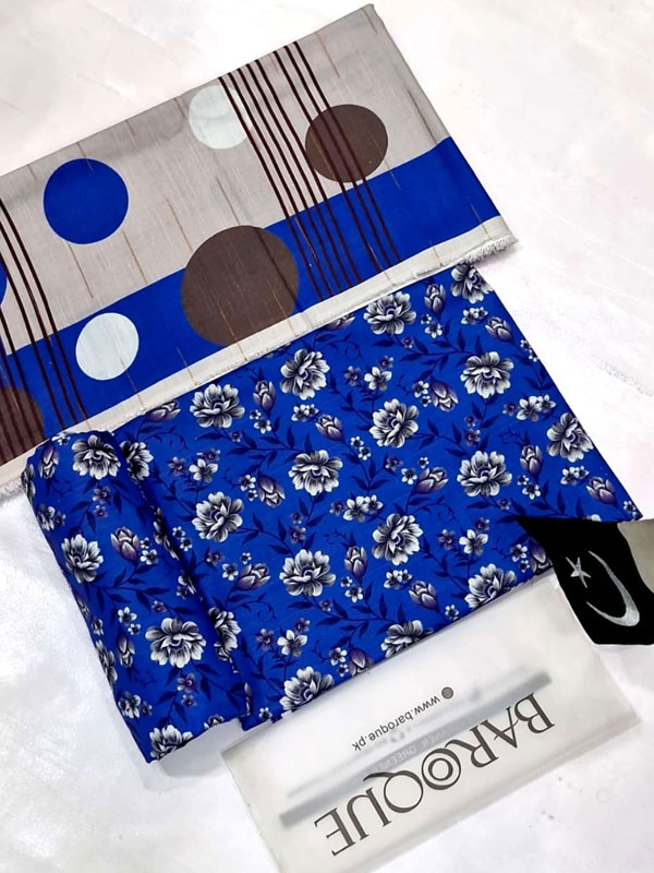 3 PCs Printed Khaddar Dress With Digital Printed Khaddar Dupatta (Unstitched) (KD-261)	