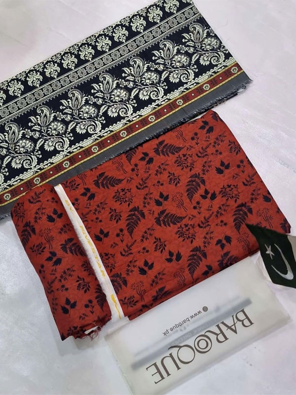 3 PCs Printed Khaddar Dress With Digital Printed Khaddar Dupatta (Unstitched) (KD-263)	