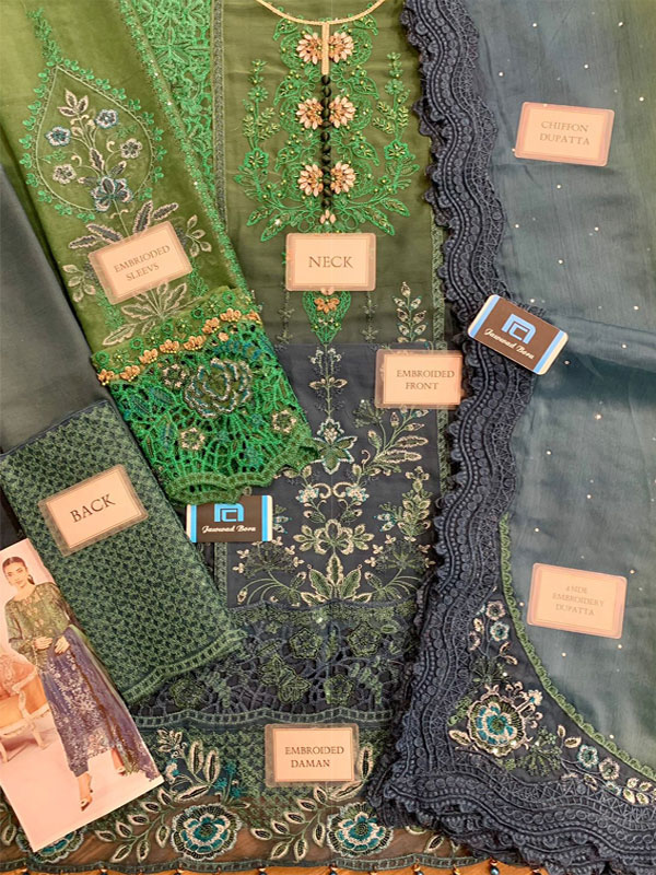 Chiffon Tie & Die Heavy Embroidered Dress With Chiffon Embroidered Dupatta (Unstitched) (CHI-1027)
