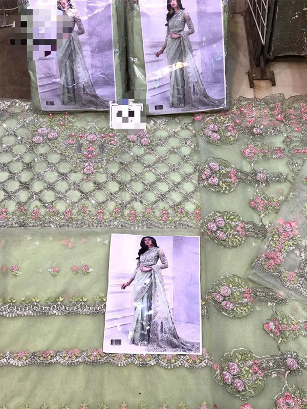 NET Sequence Heavy Embroidered Saree (Unstitched) (CHI-1028)