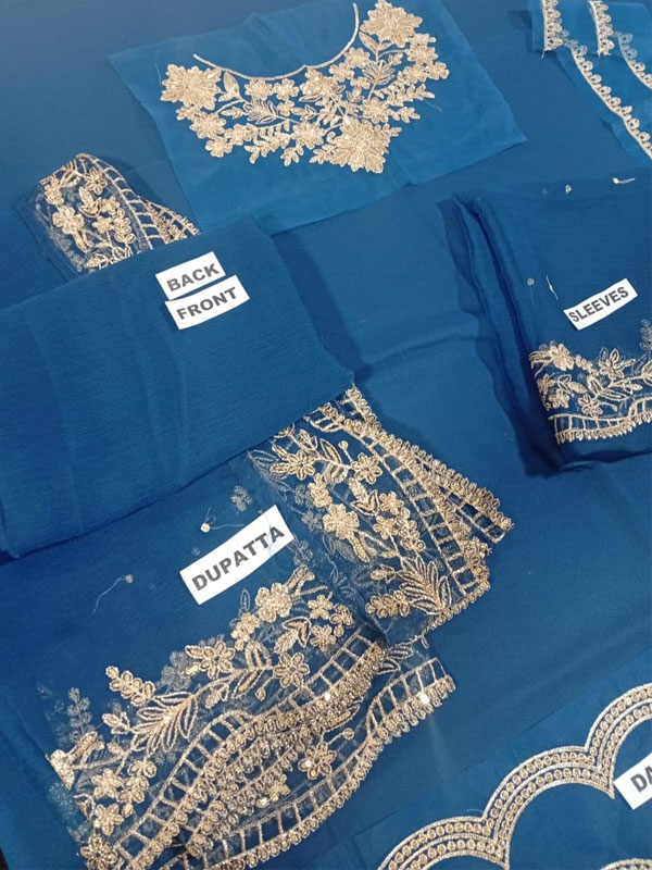 Heavy Chiffon Embroidered Dress With Embroidered Chiffon Dupatta (Unstitched) (CHI-1033)