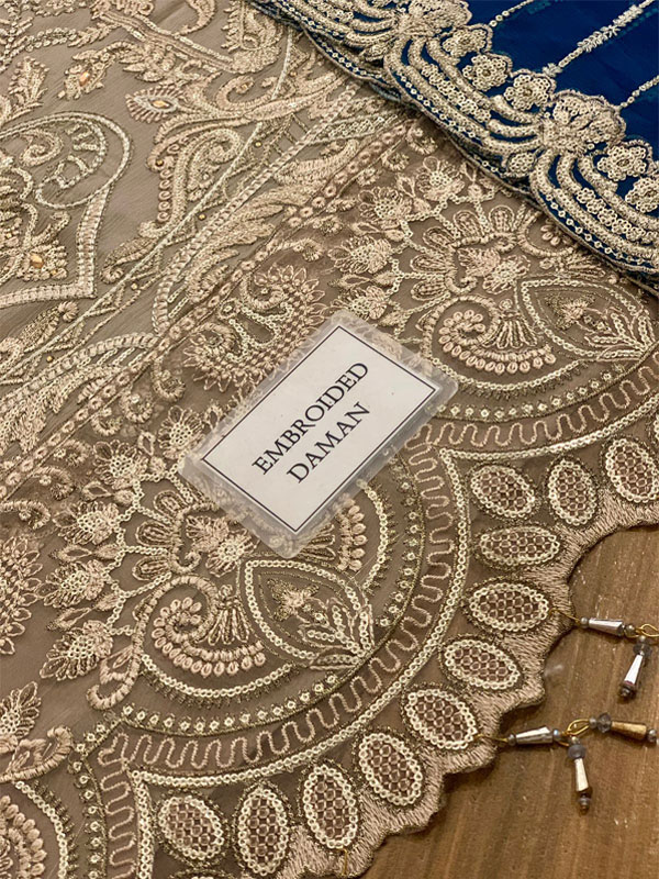 Chiffon Heavy Embroidered Dress With Chiffon Embroidered Cut Work Dupatta (Unstitched) (CHI-1045)