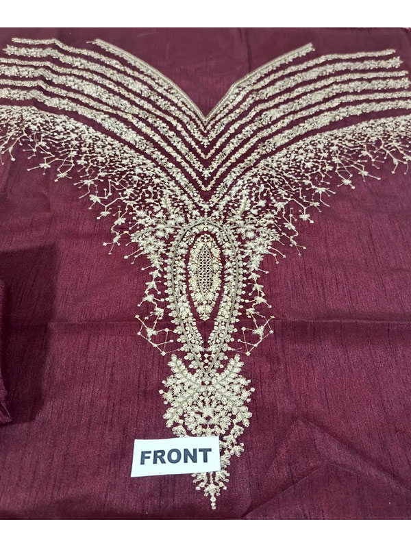 JAZMIN Silk Heavy Embroidered Dress With Organza Embroidered Dupatta (Unstitched) (CHI-1047)