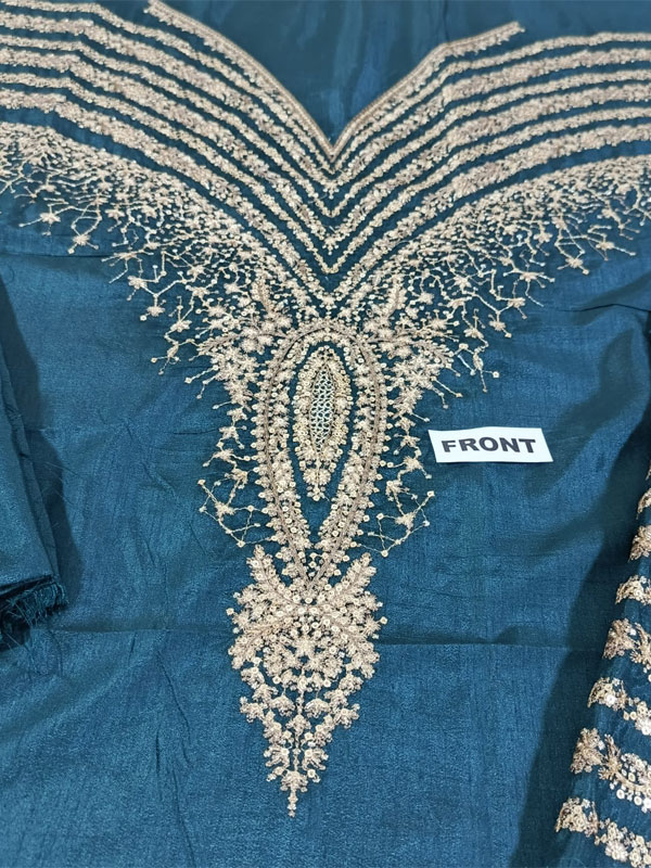 JAZMIN Silk Heavy Embroidered Dress With Organza Embroidered Dupatta (Unstitched) (CHI-1048)