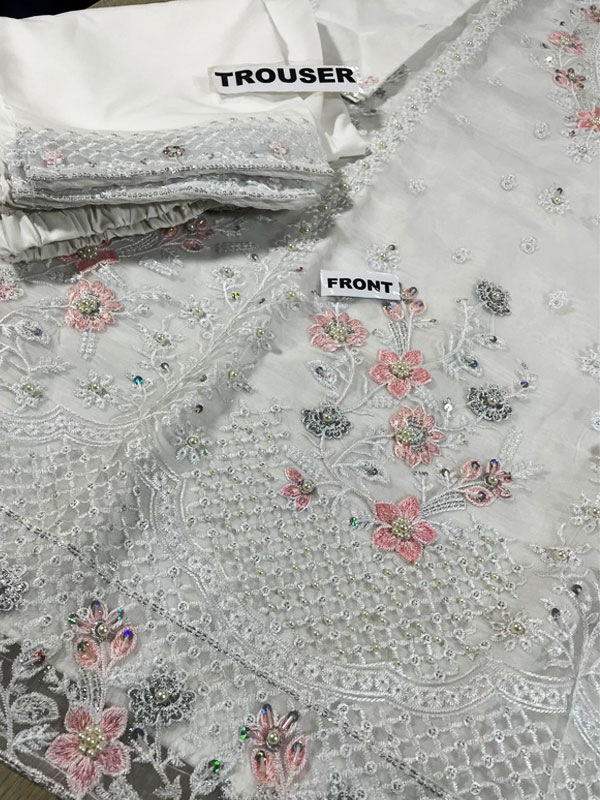 Stitch Organza Heavy Embroidered Dress With Organza Embroidered Dupatta (ST-02)