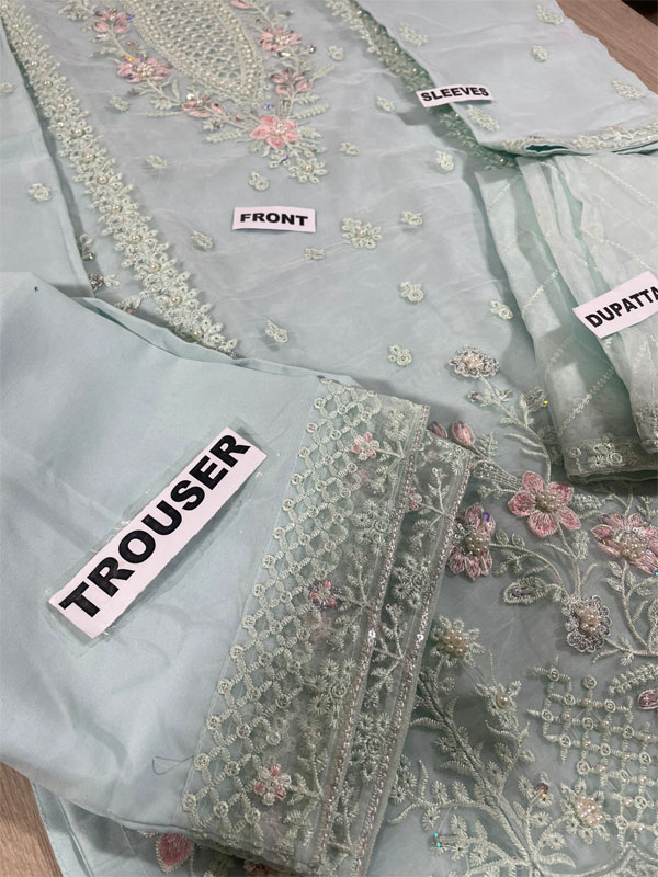 Stitch Organza Heavy Embroidered Dress With Organza Embroidered Dupatta (ST-03)