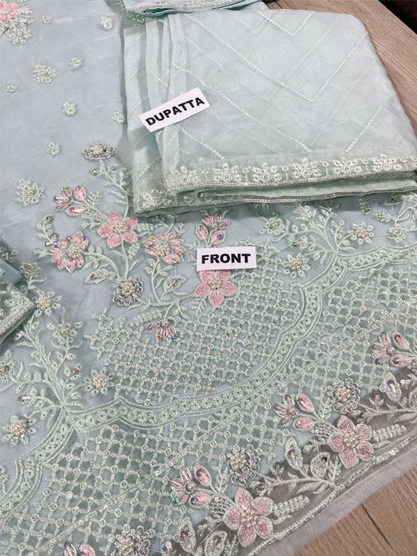 Stitch Organza Heavy Embroidered Dress With Organza Embroidered Dupatta (ST-03)