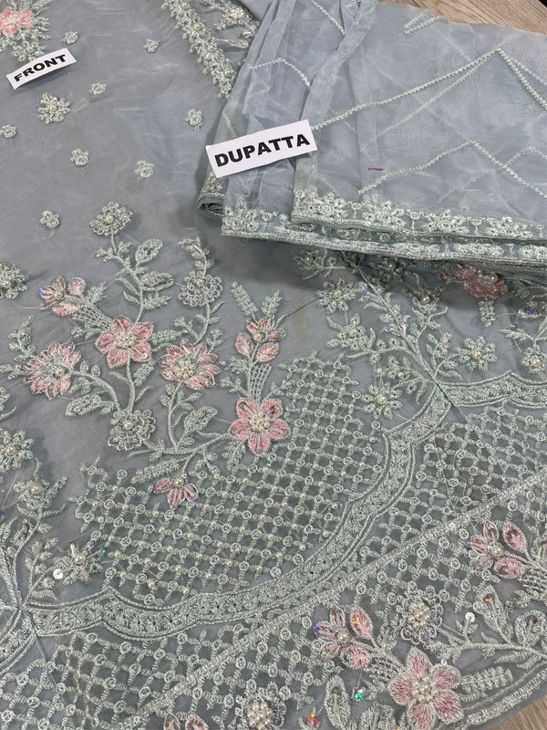 Stitch Organza Heavy Embroidered Dress With Organza Embroidered Dupatta (ST-05)	