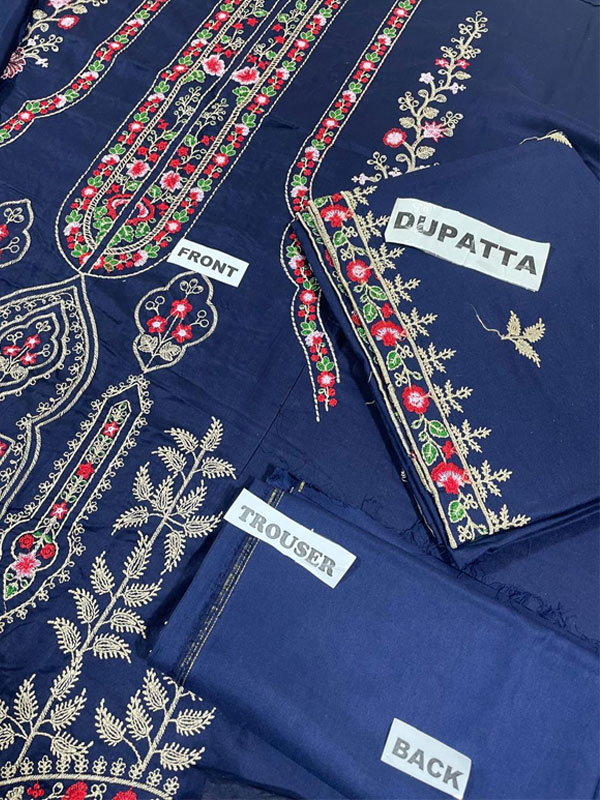 Linen Embroidered Dress With Linen Embroidered Dupatta (Unstitched) (LN-408)