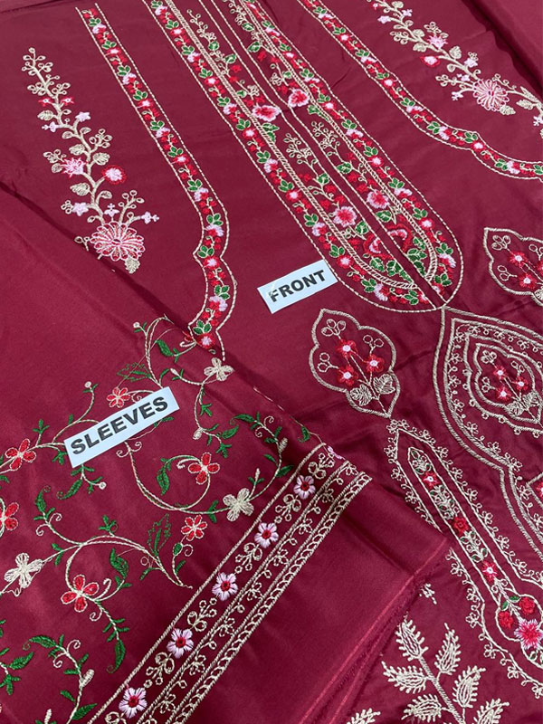 Linen Embroidered Dress With Linen Embroidered Dupatta (Unstitched) (LN-409)
