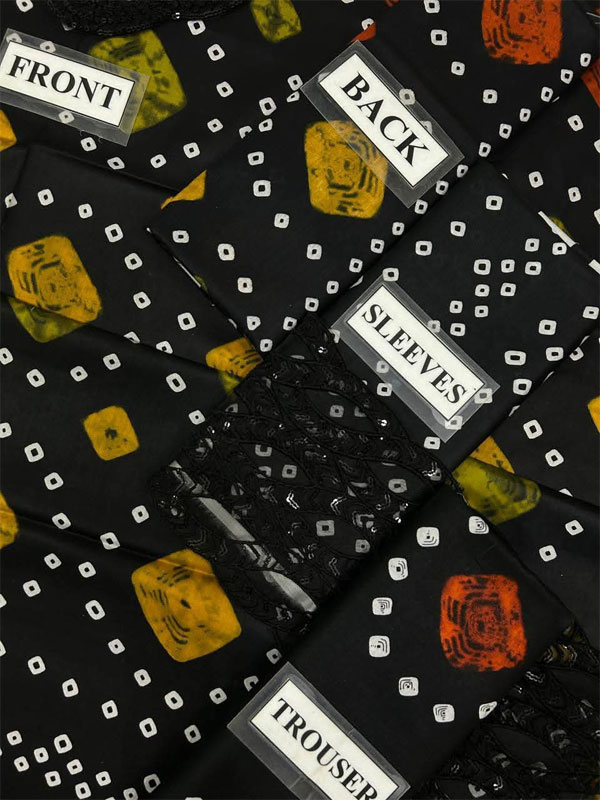 Digital Printed Chunri Lawn Dress With Printed Chiffon Dupatta (Unstitched) (DRL-2343)