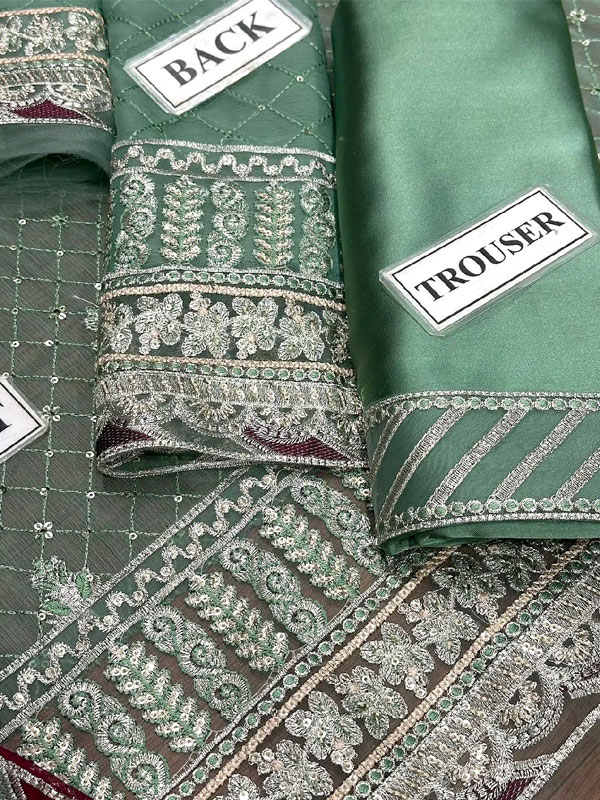 Premium Heavy Embroidered Chiffon Dress With Embroidered Chiffon Dupatta (Unstitched) (CHI-1059)