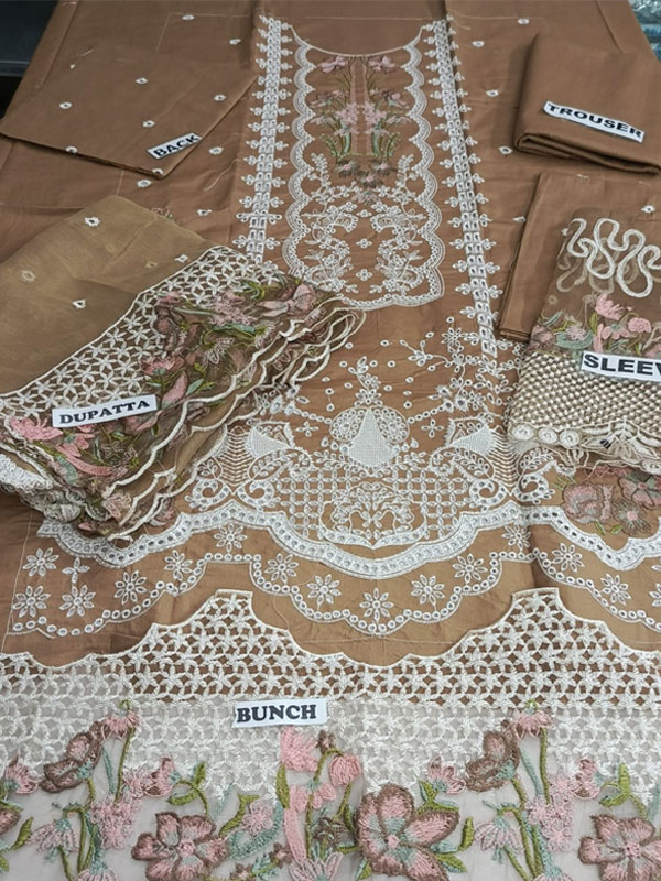 Cotton Heavy Embroidered Dress With Embroidered Chiffon Dupatta (Unstitched) (DRL-2344)